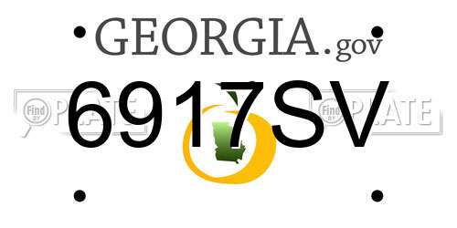 6917SV Georgia License Plate