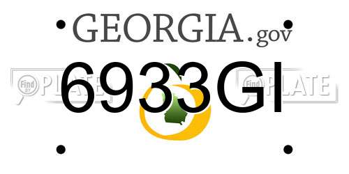 6933GI Georgia License Plate