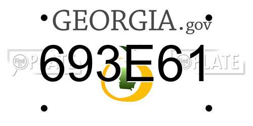 693E61 Georgia License Plate