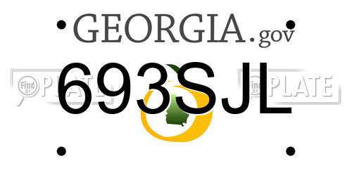 693SJL Georgia License Plate