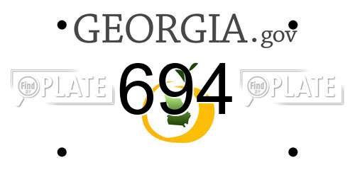 694 Georgia License Plate