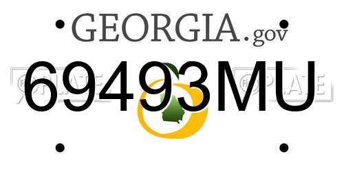 69493MU Georgia License Plate