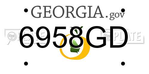 6958GD Georgia License Plate
