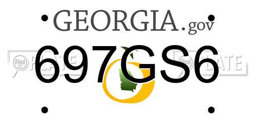 697GS6 Georgia License Plate