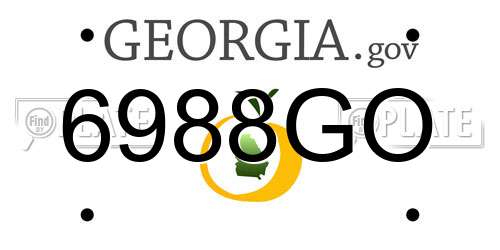 6988GO Georgia License Plate