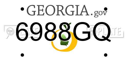 6988GQ Georgia License Plate