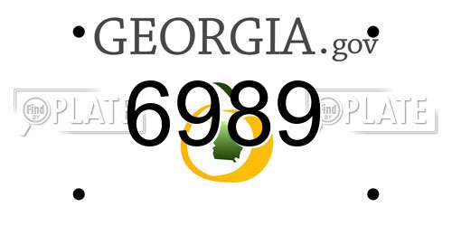 6989 Georgia License Plate