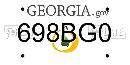 698BG0 Georgia License Plate