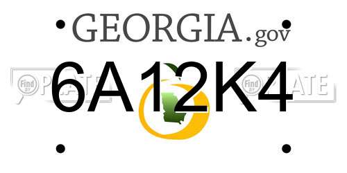 6A12K4 Georgia License Plate