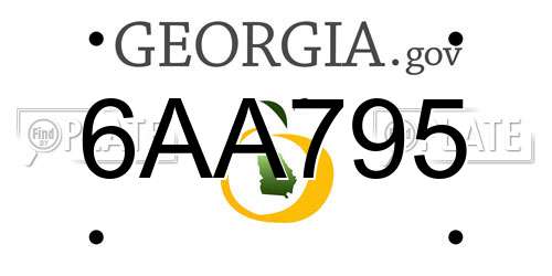 6AA795 Georgia License Plate