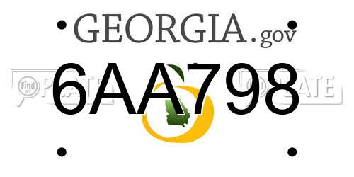 6AA798 Georgia License Plate