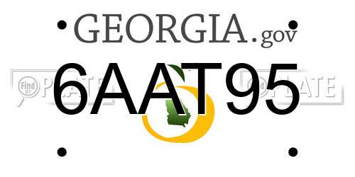 6AAT95 Georgia License Plate