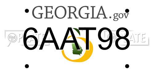 6AAT98 Georgia License Plate