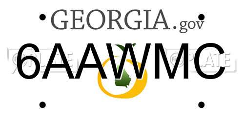 6AAWMC Georgia License Plate