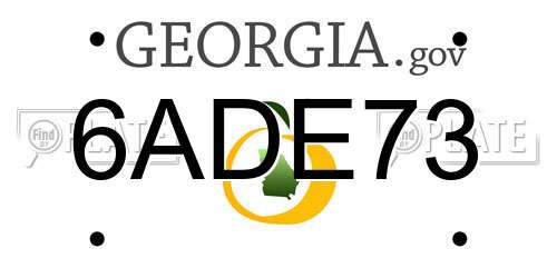 6ADE73 Georgia License Plate