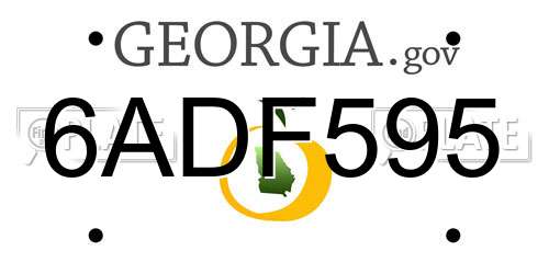 6ADF595 Georgia License Plate