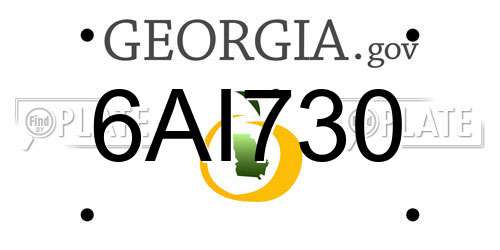 6AI730 Georgia License Plate