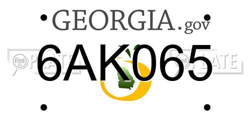 6AK065 Georgia License Plate