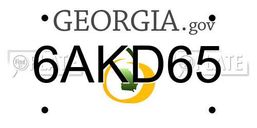 6AKD65 Georgia License Plate