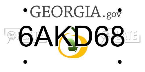 6AKD68 Georgia License Plate