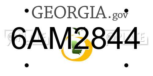 6AM2844 Georgia License Plate
