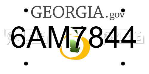 6AM7844 Georgia License Plate