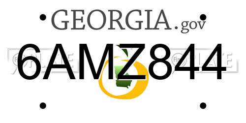 6AMZ844 Georgia License Plate