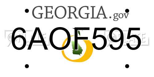6AOF595 Georgia License Plate