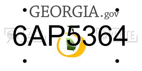 6AP5364 Georgia License Plate