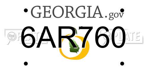 6AR760 Georgia License Plate