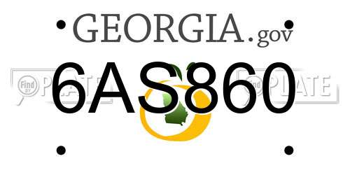6AS860 Georgia License Plate