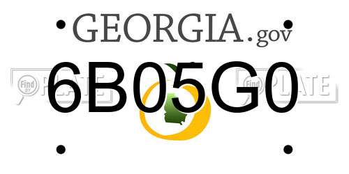 6B05G0 Georgia License Plate