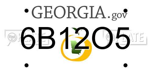 6B12O5 Georgia License Plate