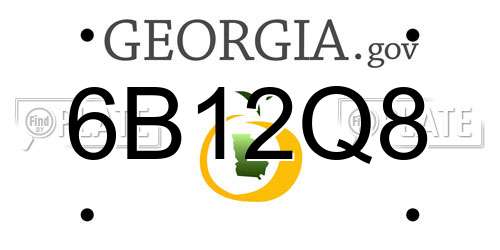 6B12Q8 Georgia License Plate