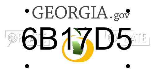 6B17D5 Georgia License Plate