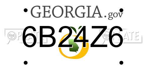 6B24Z6 Georgia License Plate