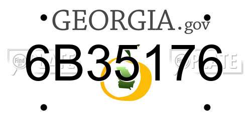 6B35176 Georgia License Plate