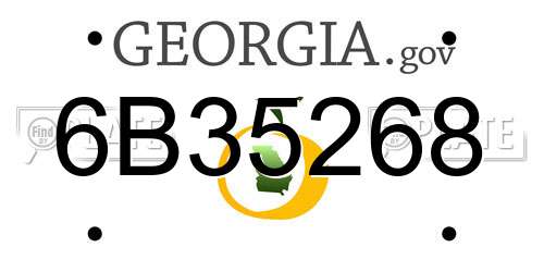 6B35268 Georgia License Plate