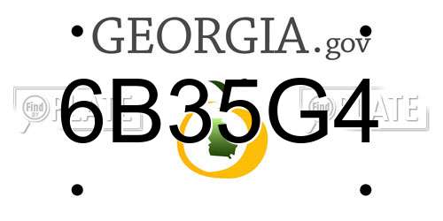 6B35G4 Georgia License Plate