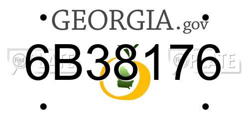 6B38176 Georgia License Plate