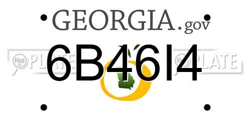 6B46I4 Georgia License Plate