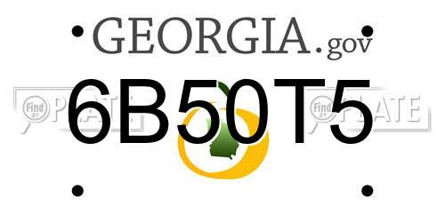 6B50T5 Georgia License Plate