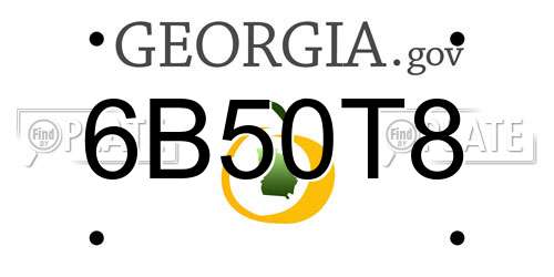 6B50T8 Georgia License Plate