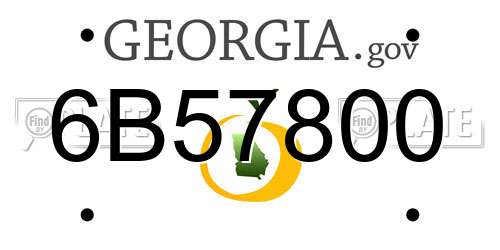 6B57800 Georgia License Plate