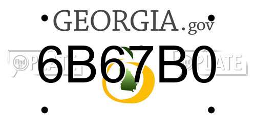 6B67B0 Georgia License Plate