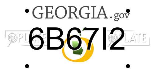 6B67I2 Georgia License Plate