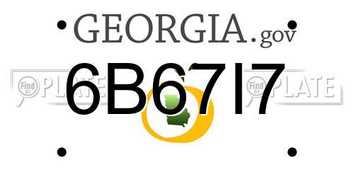 6B67I7 Georgia License Plate