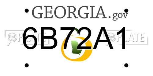 6B72A1 Georgia License Plate