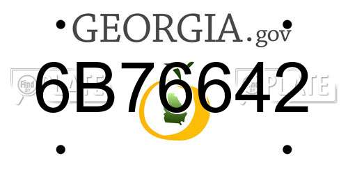6B76642 Georgia License Plate