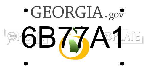 6B77A1 Georgia License Plate
